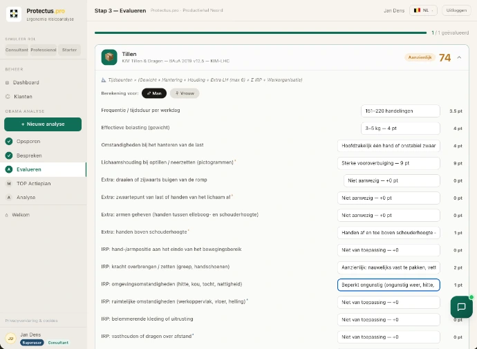KIm tool Evalueren van risico's